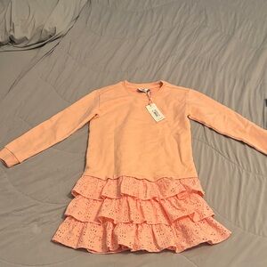 Vineyard Vines Peach Ruffle Kids Dress